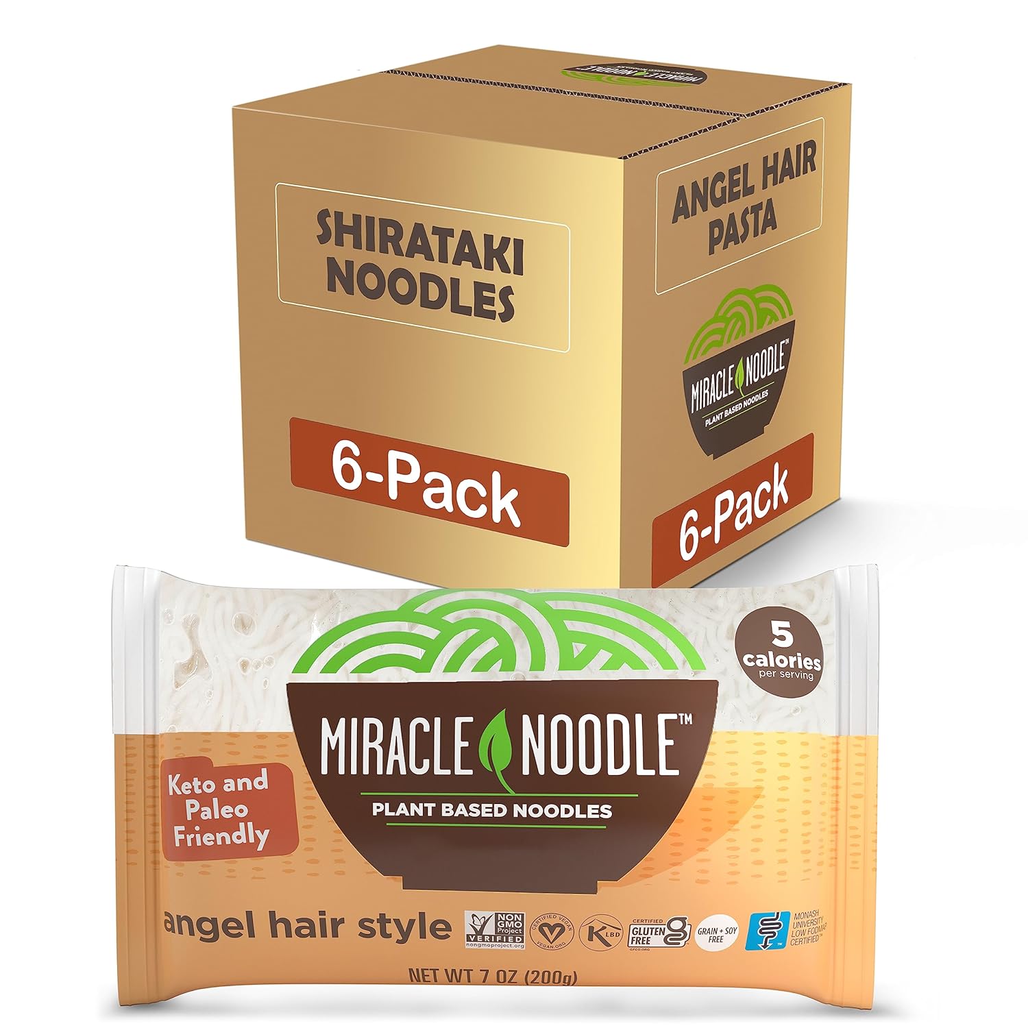 Miracle Noodle Angel Hair Shirataki Pasta (Pack of 6)
