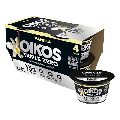Oikos Triple Zero Vanilla Nonfat Greek Yogurt (4 Pack)
