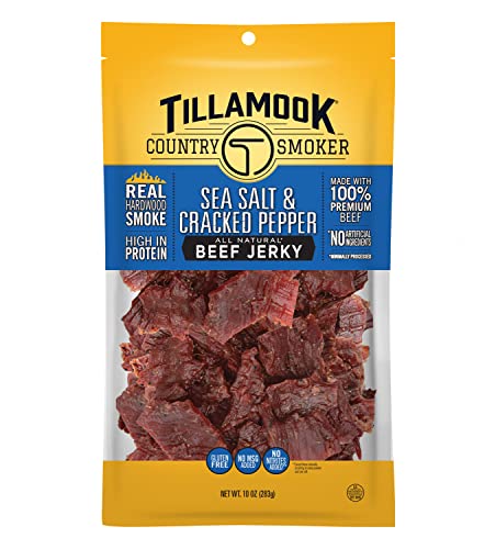 Tillamook Country Smoker Beef Jerky, Sea Salt & Cracked Pepper, 10 oz