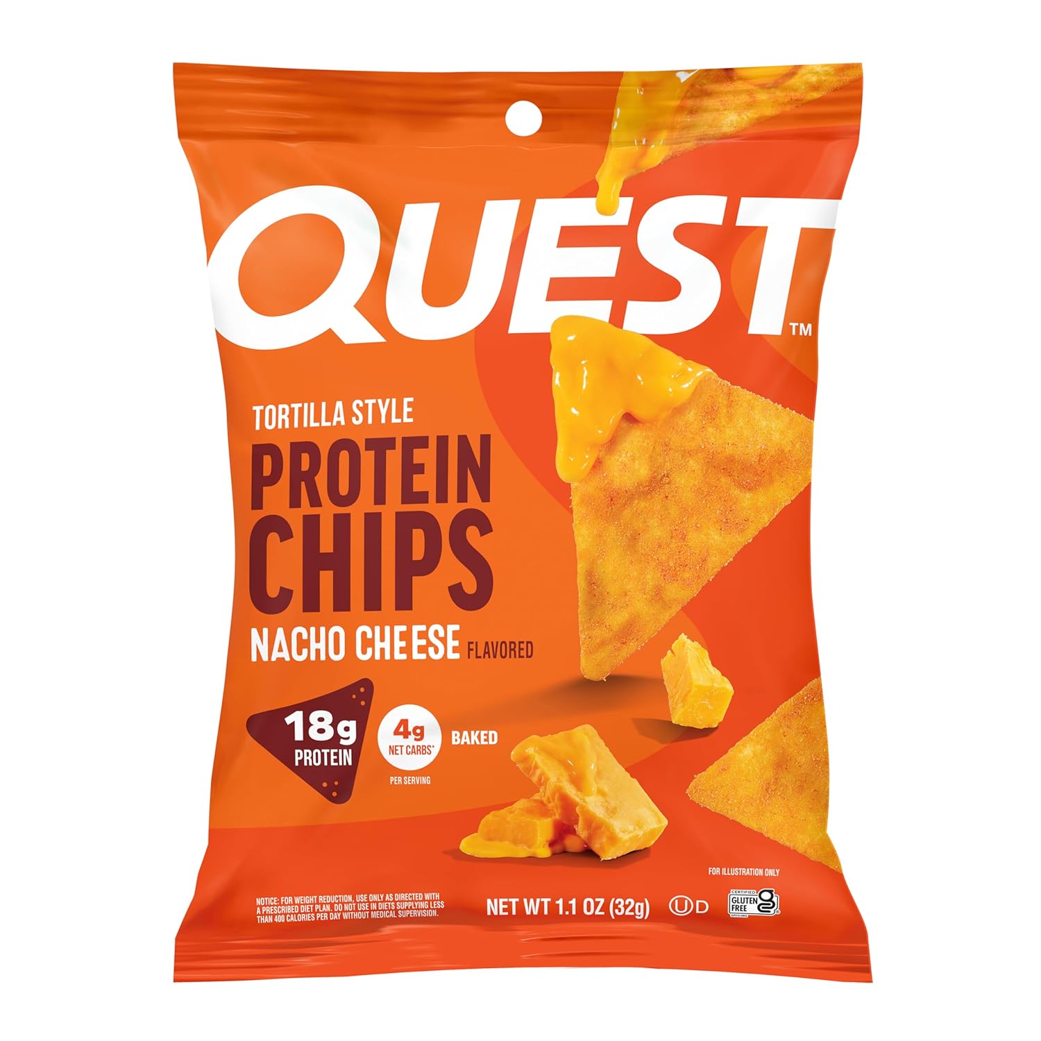Quest Nutrition Nacho Cheese Tortilla Style Protein Chips ...