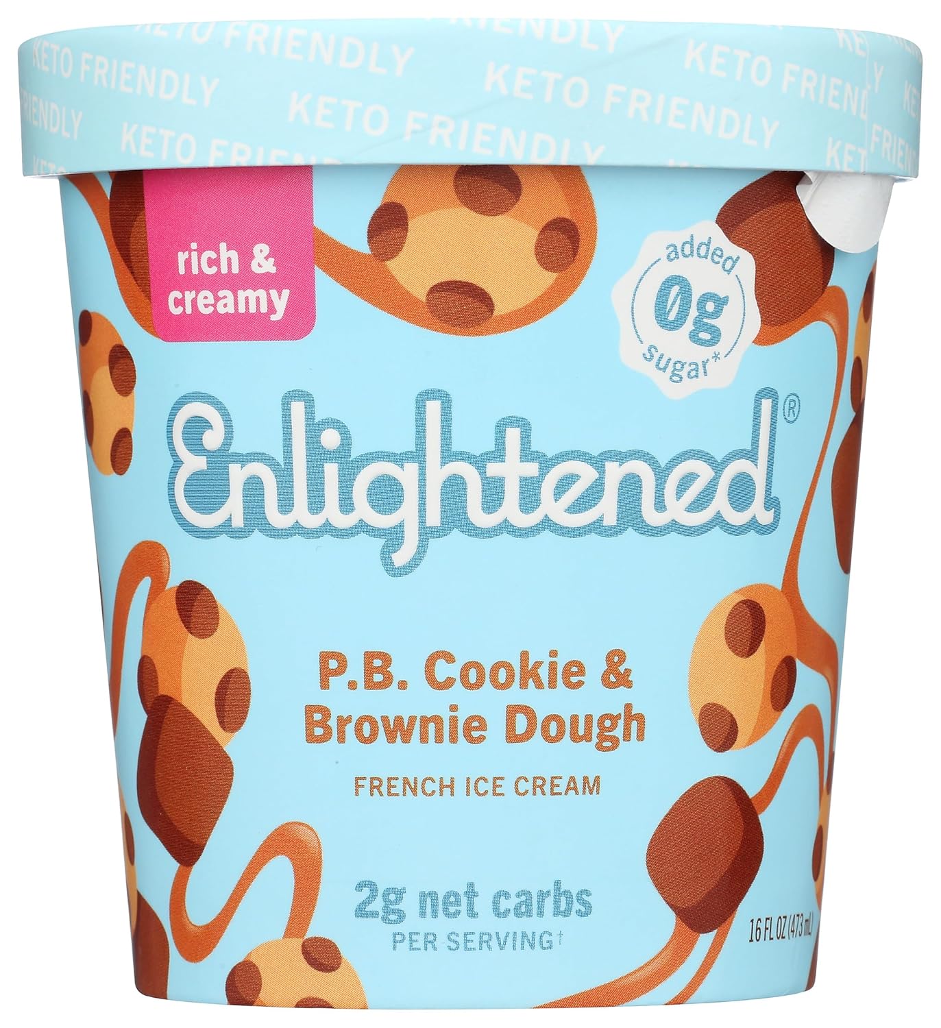 Enlightened P.B. Cookie & Brownie Dough Keto Ice Cream ...