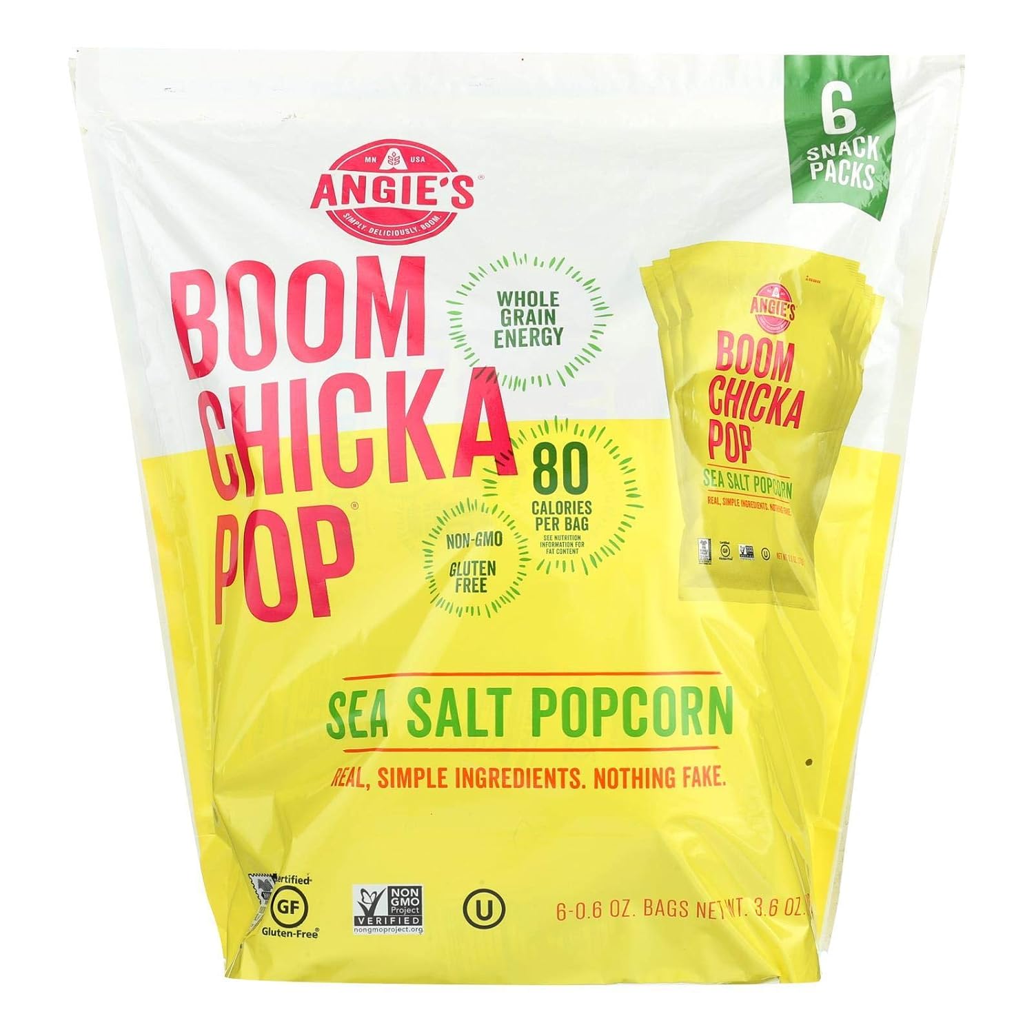 Angie's Popcorn BOOMCHICKAPOP Sea Salt, 6/.6 OZ ...