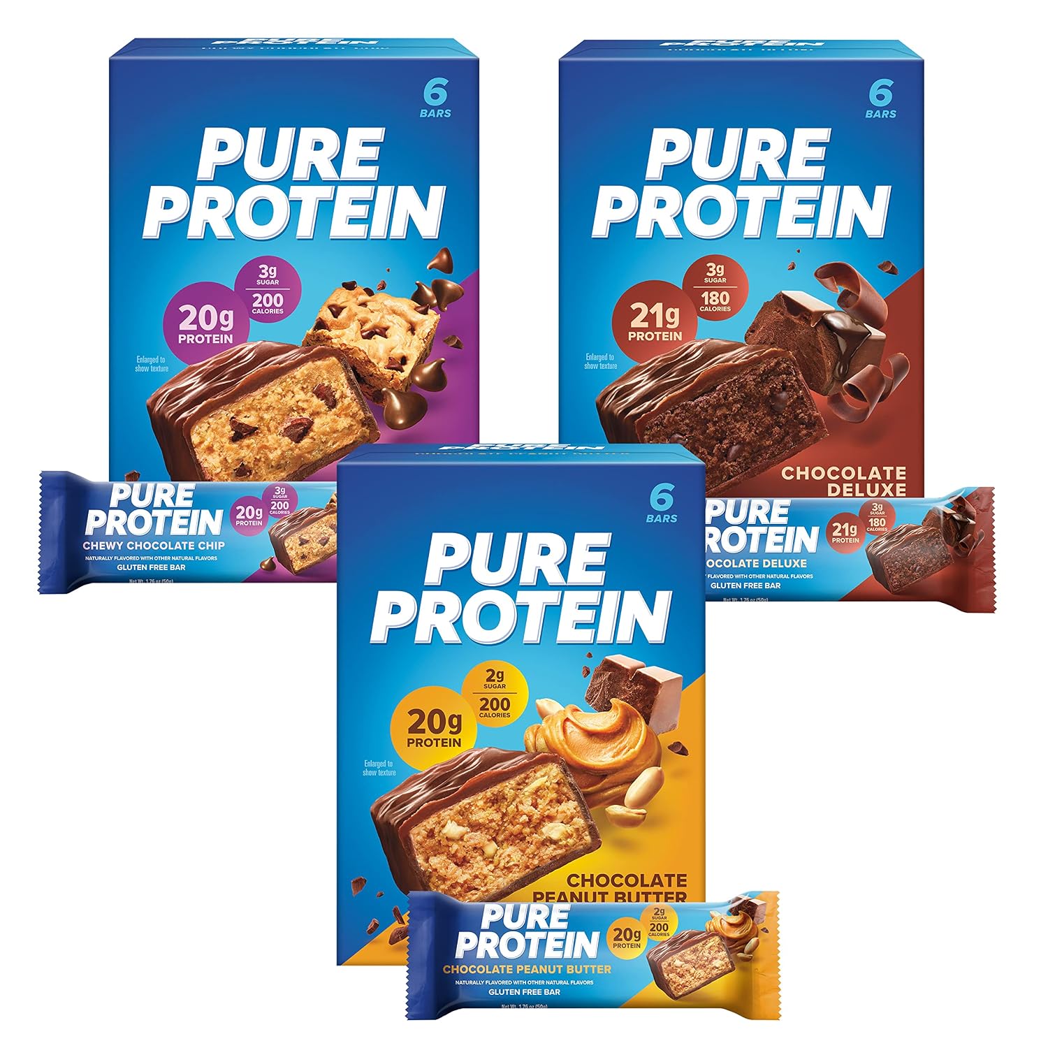 Pure Protein Variety Pack Protein Bars, 20g-21g ...