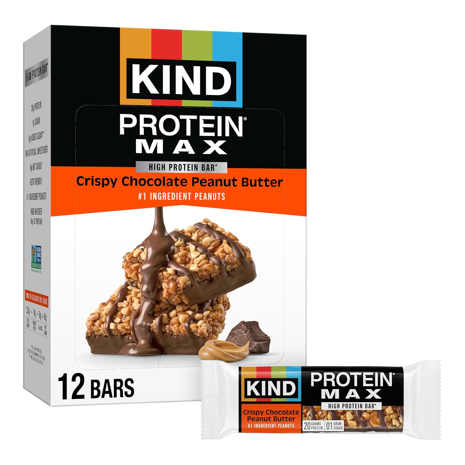 KIND Protein MAX Bars, Crispy Chocolate Peanut Butter