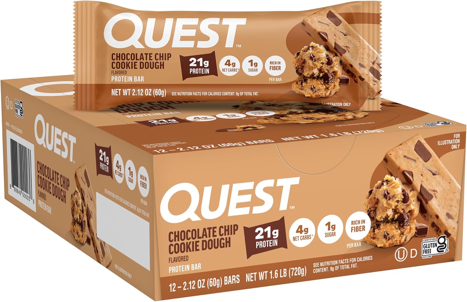 Quest Nutrition Protein Bars, Chocolate Chip Cookie Dough