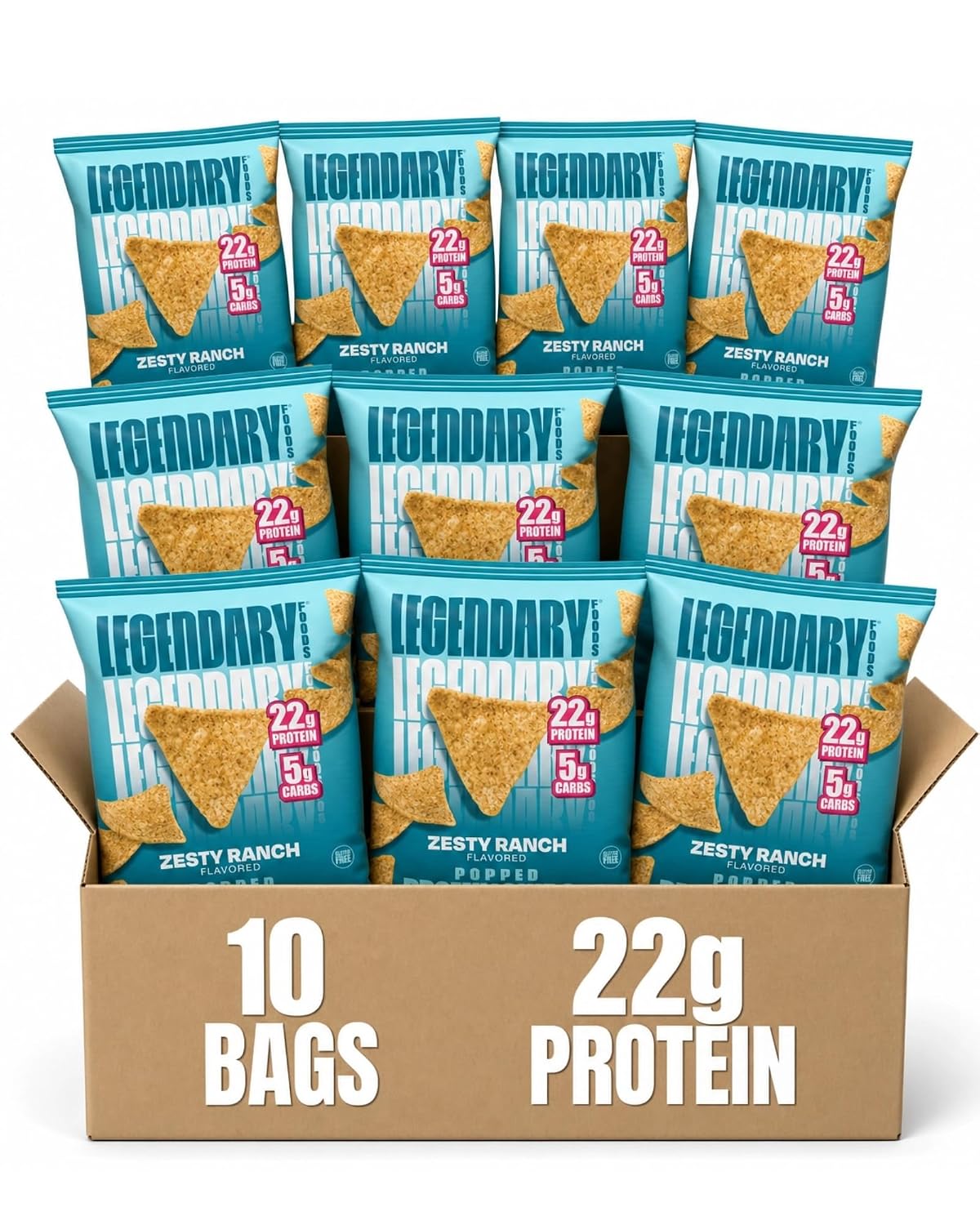 Legendary Foods 22g Protein Chips, Zesty Ranch, Popped ...
