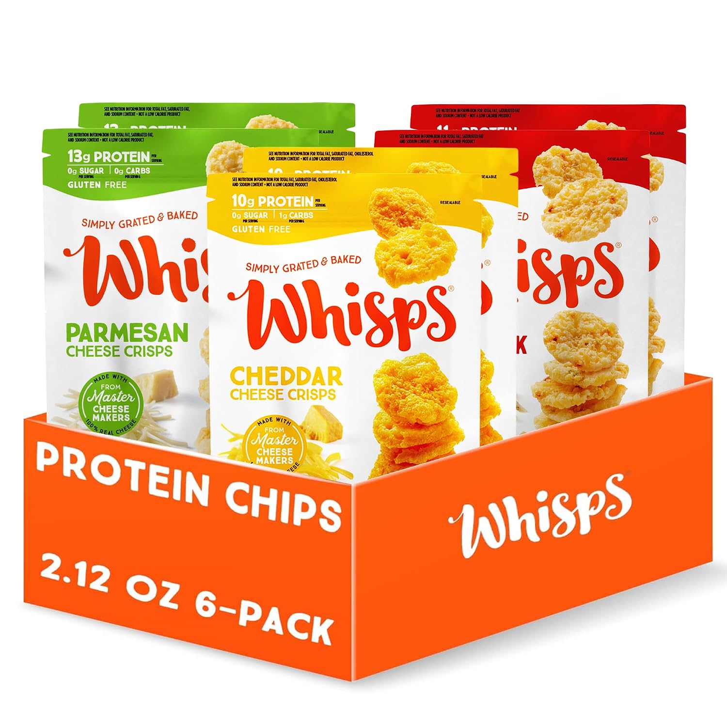Whisps Cheese Crisps Variety Pack, Protein Chips, 2.12 ...