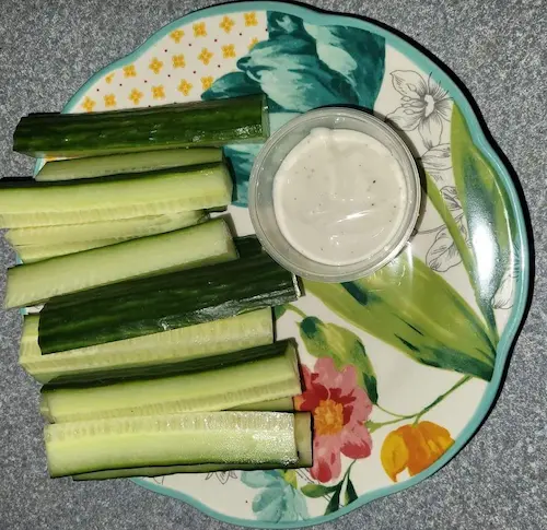 Cucumber sticks as an OPTAVIA approved snack